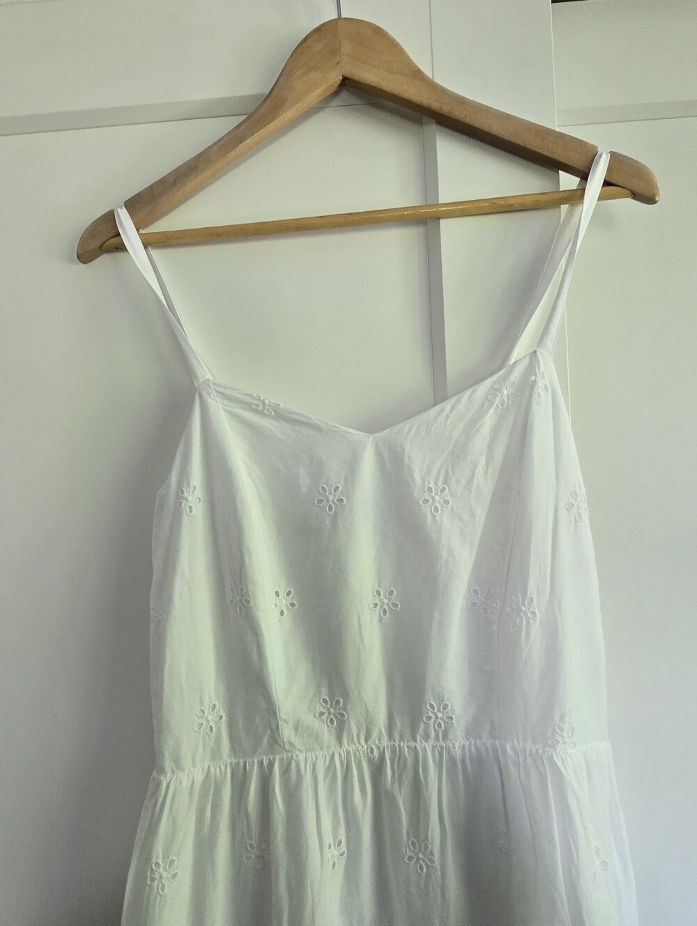 Old Navy Fit & Flare Eyelet White Midi Dress Size Small - Picture 7 of 7
